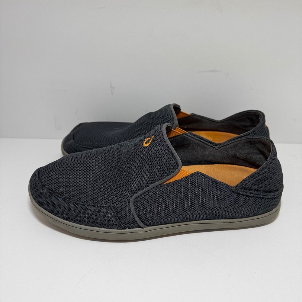 OluKai Nohea Mesh Mens Slip On Shoes Charcoal Gray Orange 10188-4242 Size 10 - Picture 4 of 8